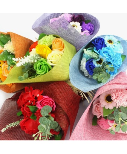 Soap flowers Wrapped bouquet