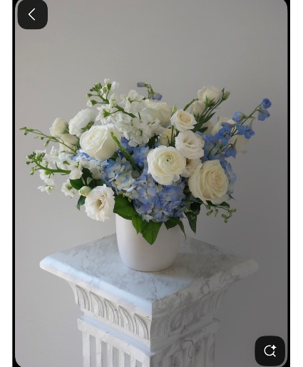 Soft and Blue vase Premium Cuts arrangement. assorted colors available