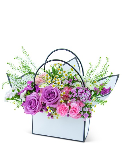 Soft and Romantic Blooming Tote Flower Arrangement