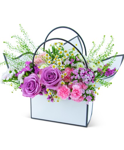 Soft and Romantic Blooming Tote Flower Arrangement