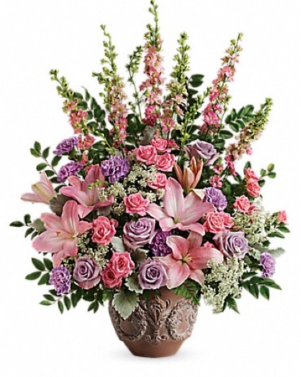 Soft Blush Bouquet Decorative Urn
