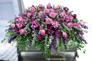 Soft Lavender Casket Spray 