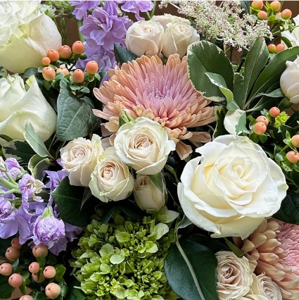 Soft Pastels Custom Mother's day arrangement in a vase 
