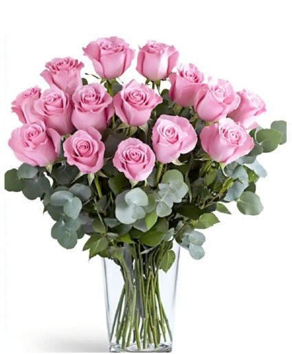 Soft Pink Roses in a Vase 
