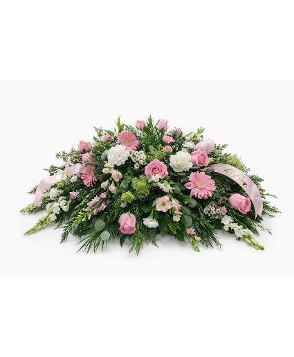 Soft Pink Tribute Casket Spray 