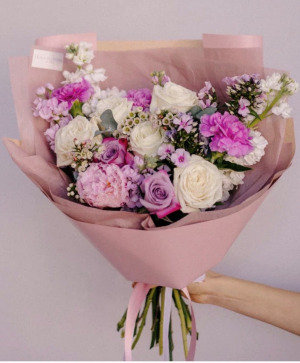 Soft Pink Wrapped Bouquet