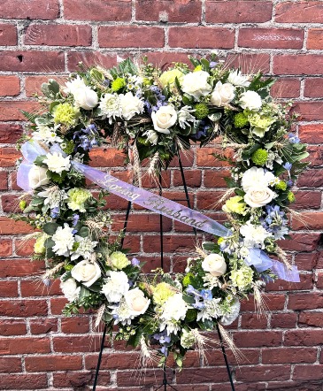 Soft Sincere Tribute  Standing Wreath in La Grande, OR | FITZGERALD FLOWERS
