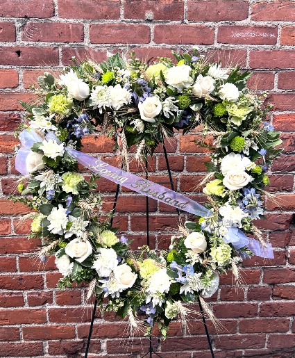 Soft Sincere Tribute  Standing Wreath