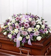 Softly at Rest Casket Spray FS-995 Lavender and White