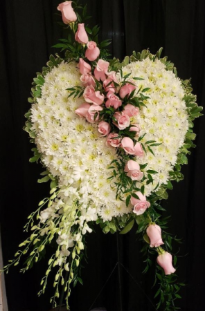 SOLID HEART WITH ORCHIDS 