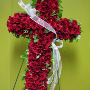Solid Red Cross Custom Arrangement