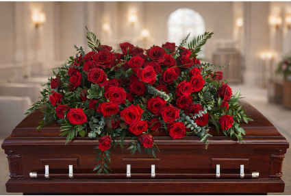 Solid Red Rose Casket Spray Casket Spray