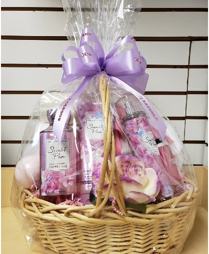 Spa Sweet Pea Basket 