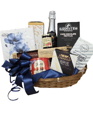 Sparkling  Blue Ribbon Gourmet Basket