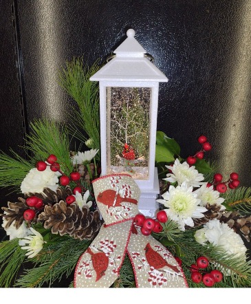 Sparkling Cardinal Lantern  Christmas  in Pigeon, MI | Haist Flowers Gifts-N-Greenhouse