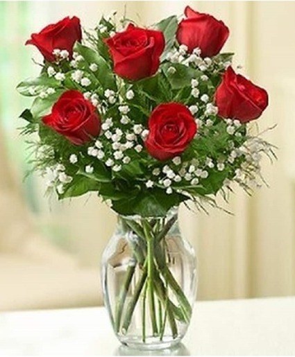 Sparkling Half Dozen Roses - You Choose Color Roses