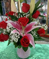 Sparkling nice vase rose liliy Sparkling nice rose vase