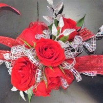 Sparkling Red Wrist Corsage
