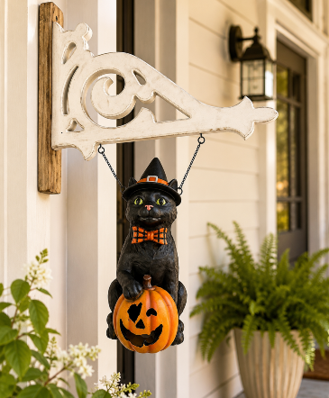 Spooky Black Cat Hanging Décor  in Key West, FL | Petals & Vines Boutique