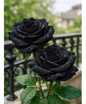 Spooky Black roses with spider webs  Flower Arrangement