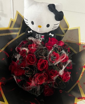 SPOOKY BONES HELLO KITTY BOUQUET  SPOOKY HALLOOWEEN