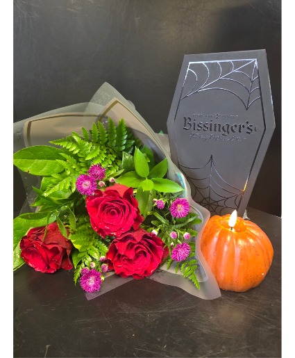 Spooky Bundle Gourmet Bissinger's Box and Floral wrap and LED candle