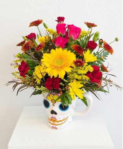 Spooky Skelly Flower Arrangement