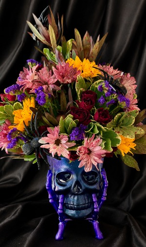 Spooky Twilight Floral Skull Halloween 