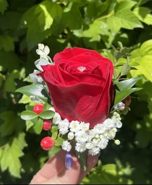 Romantic Red Boutonniere
