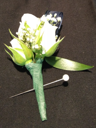 White Spray Rose Boutonnieres Boutonniere