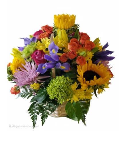 Spring Forward! Basket of Flowers