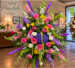 Spring funeral spray 
