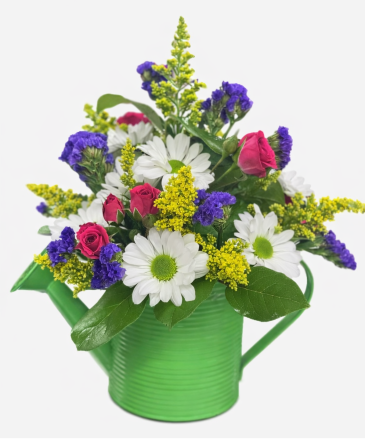Spring Garden Watering Can Bouquet  Fresh cut  in Ottawa, OH | Town & Country Flowers