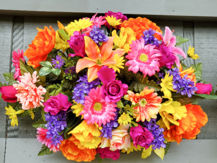 Grave Saddle Artificial Cemetary Arrangement