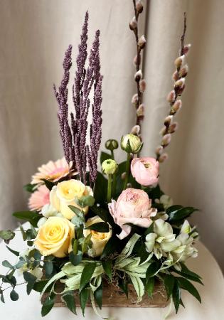 Spring Has Sprung  Wooden Tray Arrangement 