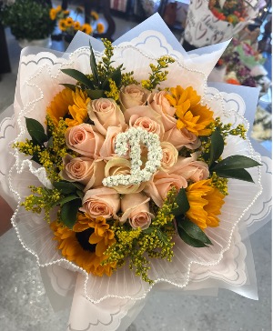 Spring Initial Bouquet  Love & Friend 