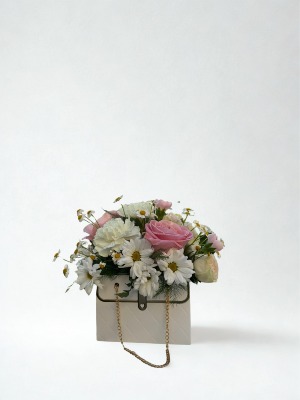 Spring Meadow Purse Flower Arrangement