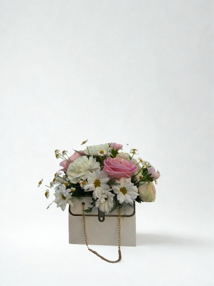 Spring Meadow Purse Flower Arrangement