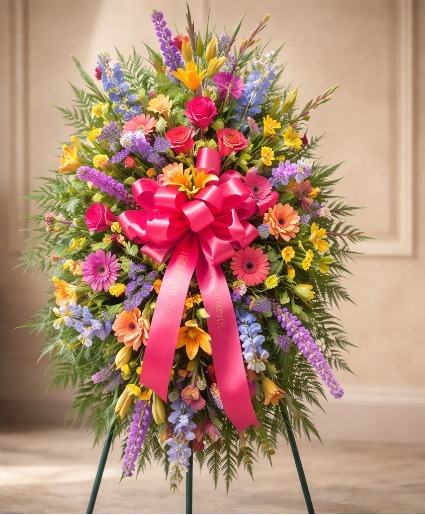 Spring Mixed Standing spray Funeral