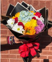 MIXED WRAPPED ARANGEMENT  (Flowers may vary)