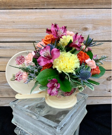 Spring Teacup Fresh Arrangement