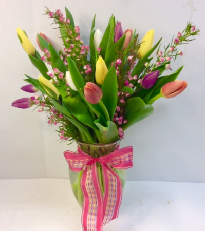 Spring Mixed Tulip Vase 