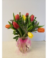 SOLD OUT Spring Tulips Glass Vase NFS-ST