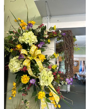 Spring Square Grapevine Wreath