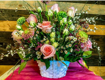 Springtime Basket fresh flower basket