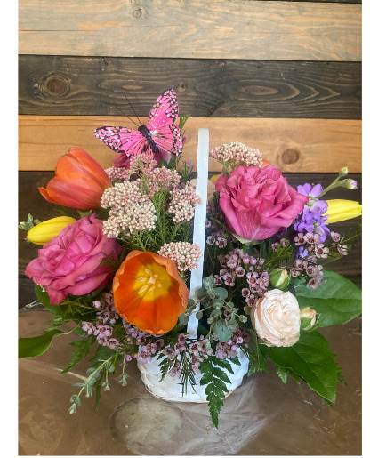 Springtime Cheer Fresh Flower Basket