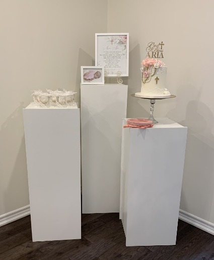 Square White Plinths  