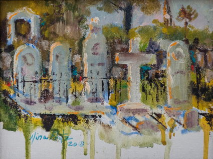 St. Michael's Cemetery Original Oil by Nina Fritz