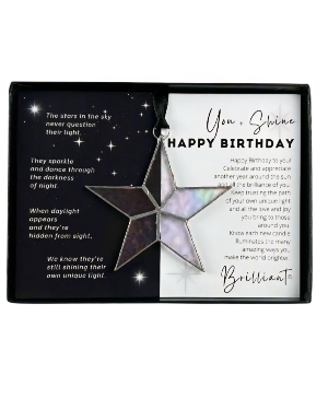 Stained Glass Birthday Star 