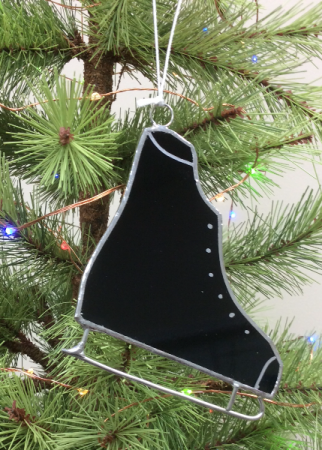 Stained glass skate ornament Suncatcher / tree ornament 